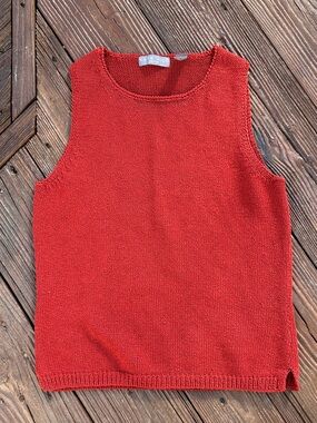 Kate Hill Petites Brick Red Knit Sleeveless Shell
